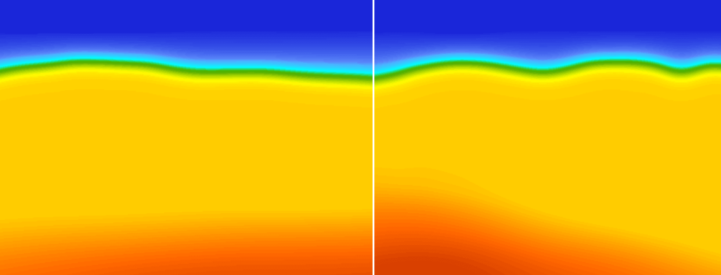 Santos Basin start Vp on a cross-line in the sub-salt dip direction — a featureless compaction trend under the water layer